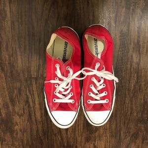 Converse red shoes size 10 in women’s